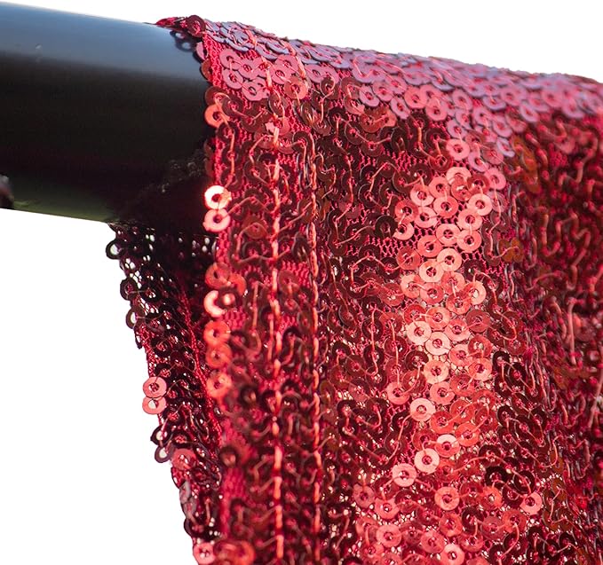 JYFLZQ Burgundy Sequin Backdrop Curtains 7ft x 7ft 1 Panel Glitter Photo Booth Backdrops Sparkly Photography Background Drapes for Parties Wedding Bridal Showers
