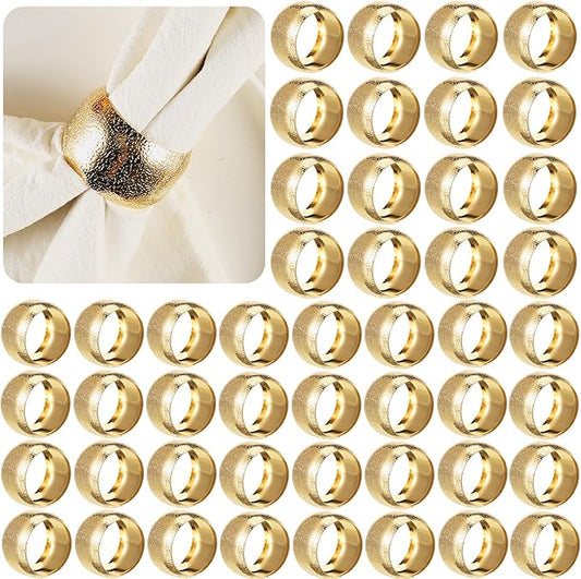 Lallisa Gold Napkin Rings Metal Napkin Ring Holders for Cloth Table Decorations for Wedding Anniversary Birthday Dinners Party of Table Setting(36 Pcs,Classic)