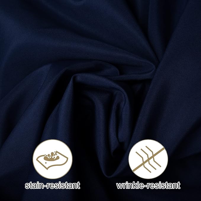 Ascoza 2pack 108 Inch Navy Round Tablecloth in Washable Polyester Fabric for Wedding/Banquet/Restaurant/Parties…