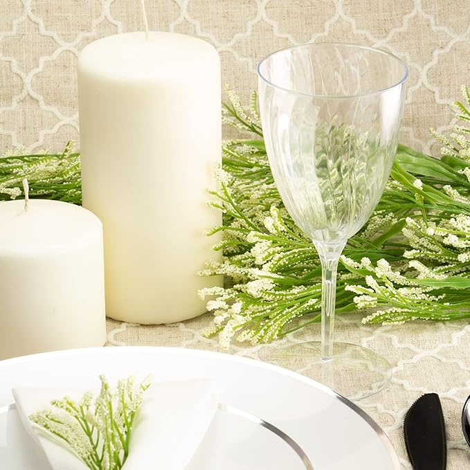Lillian Tablesettings Premium Wine Glasses 8 oz. Clear Hard Plastic 1-Piece Disposable Cups Value Pack-96 Count