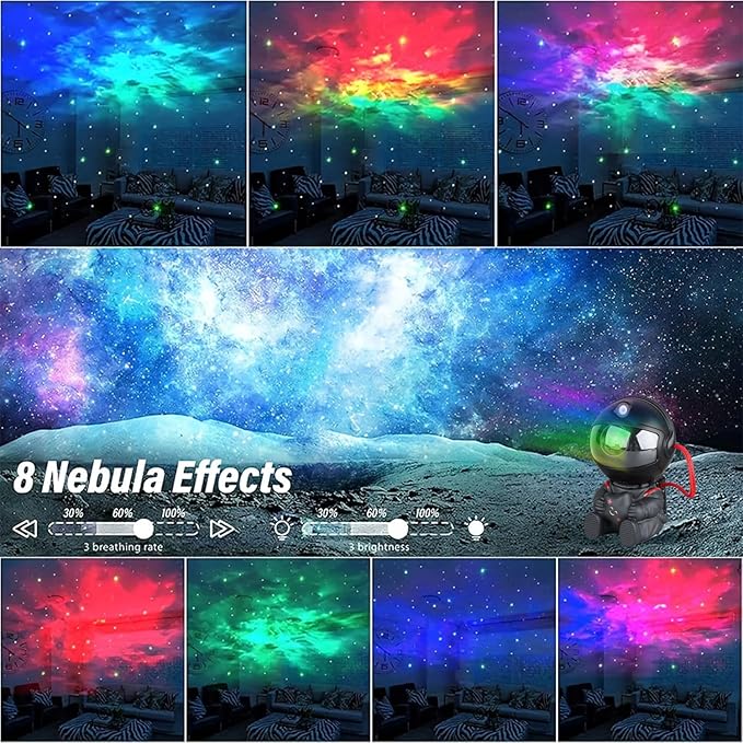 Astronaut Star Projector, Star Projector Galaxy Light for Kids，8 Modes Remote and 270° Adjustable Led Lights for Bedroom, Girls Room Decoration, Home Theater, Ceiling, Timer(Original Black)
