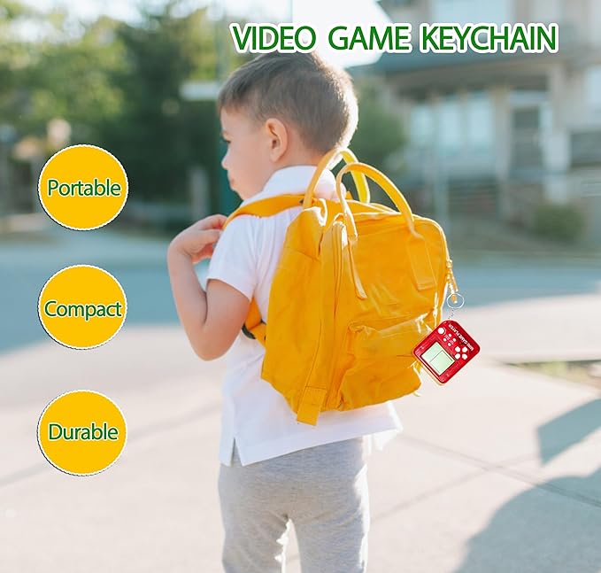 25Pcs Video Game Keychain Video Game Party Favors Video Game Party Supplies 3 Styles Mini Game Console Fidget Toys Bulk for Kids Classroom Prizes Goodies Bags Stuffer Backpack Keychain