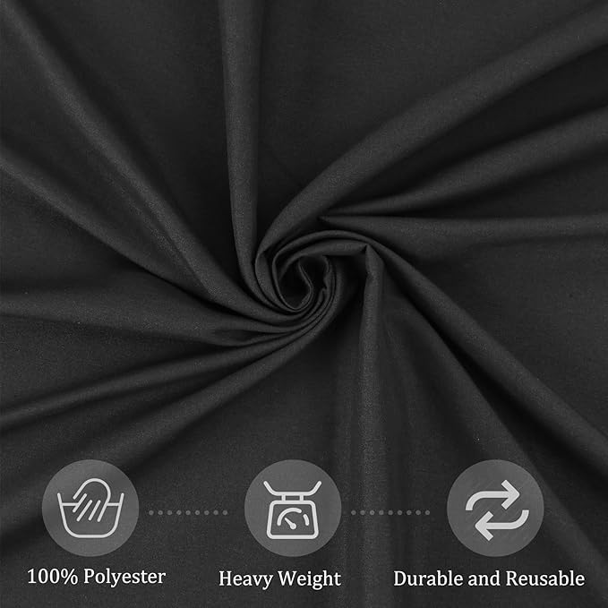 8 Pack Premium Round Tablecloth 120 Inch Round Table Covers Washable Polyester Fabric Round Table Clothes for Wedding Party Reception Banquet Buffet Restaurant (Black, 120 Inch)