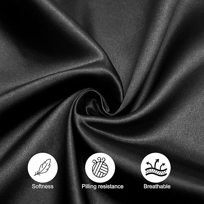 Horbaunal 30 Pack Black Satin Napkins 20 x 20 Inch, Square Soft Table Dinner Napkins, Silky Cloth Napkins Table Decoration for Weddings Banquets Parties