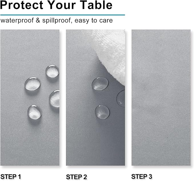 Hiasan Silver Grey Rectangle Tablecloth - Waterproof and Spillproof Washable Fabric Table Cloth for Dining Room Kitchen Party and Outdoor, 54 x 80 Inch
