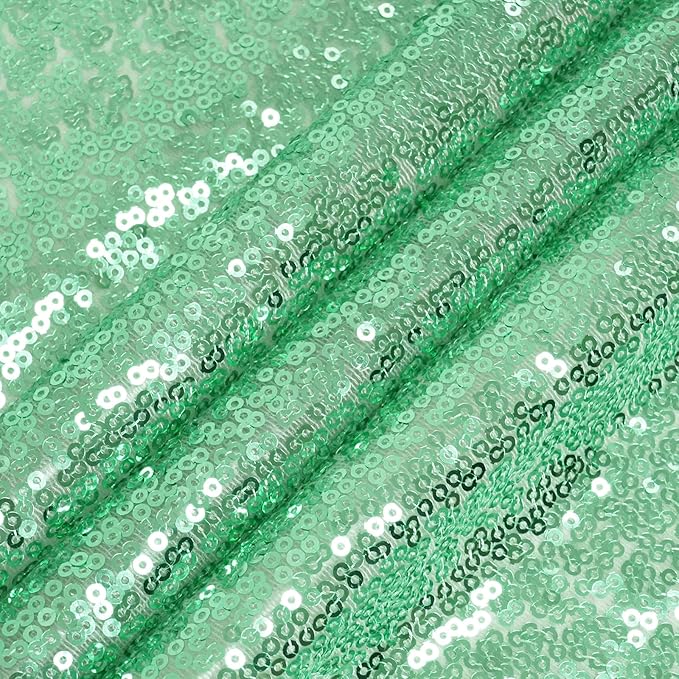 Eternal Beauty Mint Green Sequin Backdrop, 10x10 Ft Glitter Background Curtains for Shimmer Photography Party Wedding Birthday Back Drop Decor