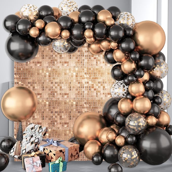 12PCS Champagne Shimmer Wall Backdrop, Square Sequin Photo Backdrops Panel, Glitter Wall Background for Birthdays, Weddings, Christmas, Engagements, Disco Bachelorette Party Decoration (3FTx4FT)