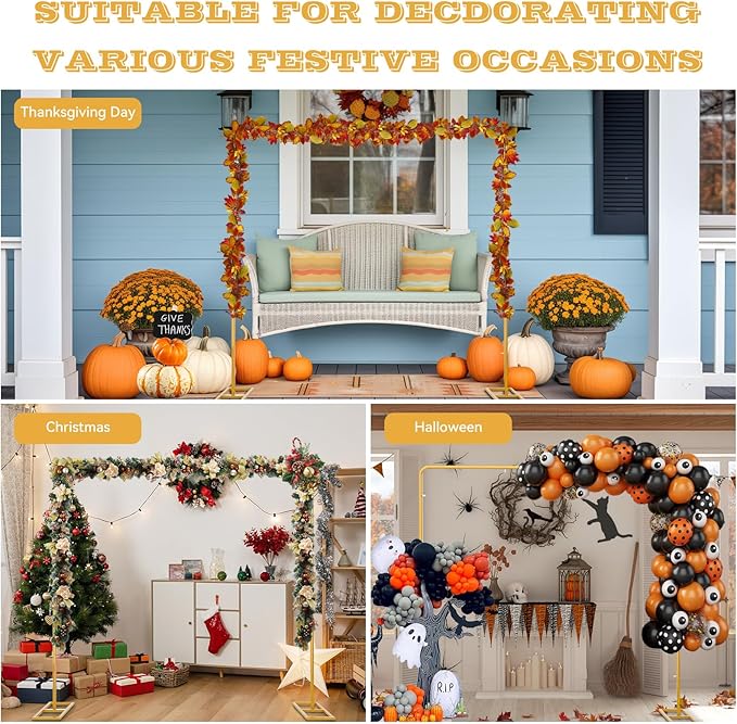 Wedding Arch Backdrop Stand Square 6.5FT Heavy Duty Metal Frame, Balloon Arch Stand Adjustable Photo Booth Decor for Baby Showers, Halloween Parties, Birthdays, Anniversaries