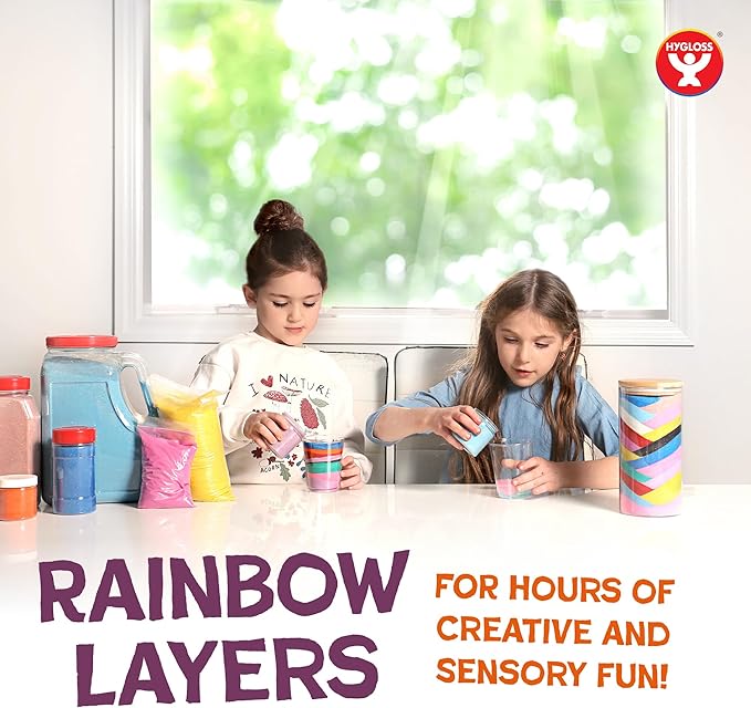 Hygloss Colored Sand for Crafts - 1 lb Bottle, Red and Green - Vibrant Colorful Fine Sensory Play Sand Art Kits for Kids - Classroom Activities for Children 3 4 5 6 7 8 9 10 11 12 - Safe for Ages 3+