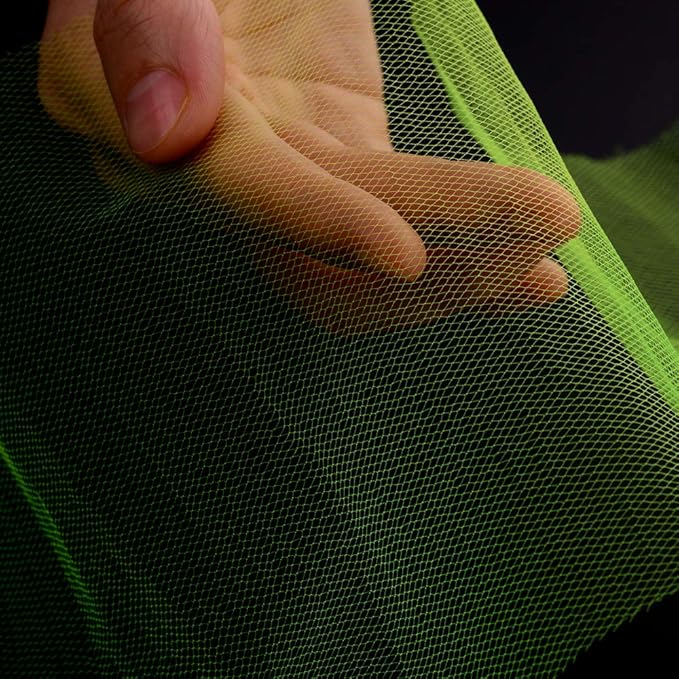 Tulle Fabric Roll, 6” by 200 Yards (600FT) Tulle Organza Fabric Spool for DIY Tutu Skirt Baby Shower Decor Wedding Backdrop Crafts Birthday Party Supplies (Fluorescent Green)