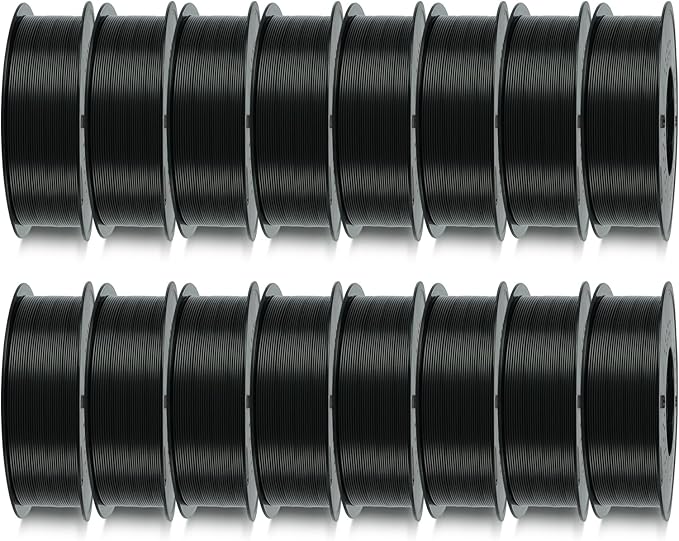 Kingroon 16KG Black PLA Filament 1.75mm 3D Printer Filament Pla Filament Dimensional Accuracy +/- 0.02mm, Fit Most FDM Printer, 1KG X 16 Spools