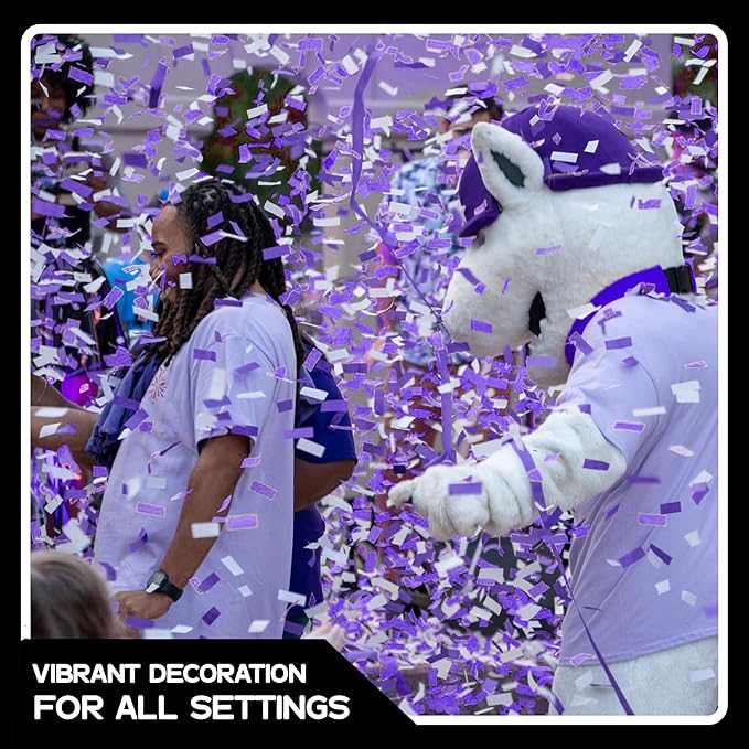 Ultimate Confetti, Purple Biodegradable Confetti - Rectangular Fluttering Tissue Paper Confetti for Cannon and Launcher use – Best for Gender Reveal, Parties, Concerts and Weddings - 20 lb, 320 oz