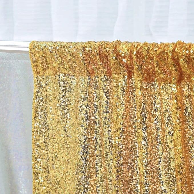 SquarePie Sequin Backdrop 6FT x 8FT Gold Background for Wedding Party