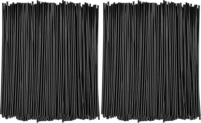 Comfy Package [7 Inch - 1000 Count] Black Coffee Drink Stirrers & Cocktail Straws - Disposable Plastic Sip Stir Sticks for Hot & Cold Beverages (Pack of 2)