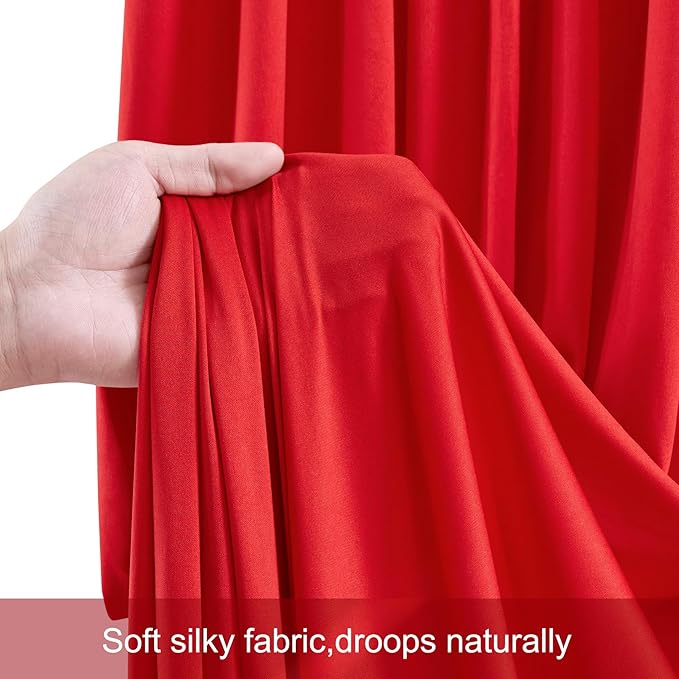 20ft x 12ft Red Backdrop Curtains Wrinkle Free Backdrop Curtain for Wedding Parties Red Fabric Backdrops Drapes Back Drop Cloth Bridal Shower Stage Curtains Wedding Decorations for Reception