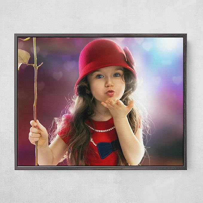 Personalized Custom Canvas Prints: Photo On Canvas (Black, 24x36) Transform Your Photos into Stunning Framed Wall Art Digitally Printed Photo To Canvas Ideal for Home Decor, Gifts Keepsakes.