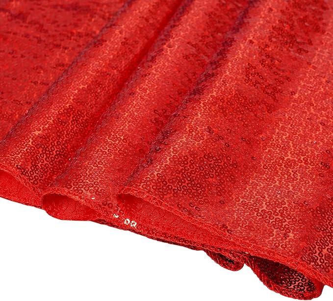 Poise3EHome 8Ft x 10Ft Red Sequin Backdrop, Glitter Thick Satin Sequin Background Drapes, Sparkly Photography Curtain, Sequence Backdrop for Wedding Party Holiday Festival Decor