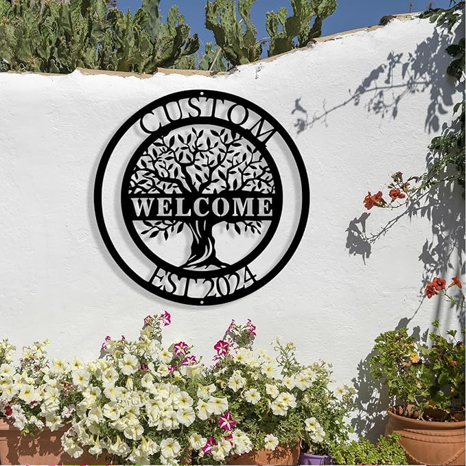Personalized Tree of Life Metal Sign Wall Art Decor, Custom Wedding Gifts for Couples, Custom Family Name Sign, Christmas Valentine's Day Housewarming Gifts