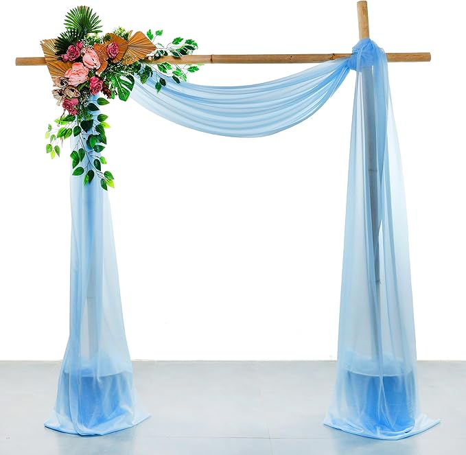 MDS Halloween Chiffon Draping Fabric - 2 Panel, 30" Wide x 20ft Long - Sheer Spooky Arbor & Canopy Drapery for Haunted House Backdrops, Party Ceilings, DIY Costumes & Themed Events - Turquoise