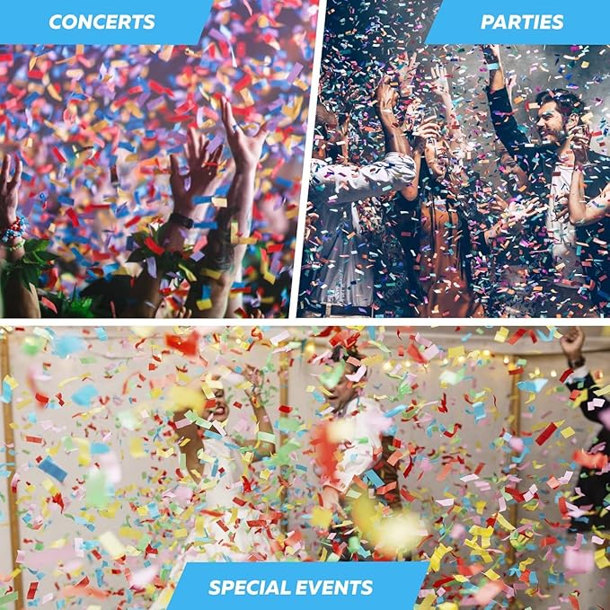 BLACK & GOLD Confetti Paper - BULK 2.2lbs | 1kg, Biodegradable Tissue Paper, Rainbow Light Weight, Non-Staining Paper, for Events, Crafts, Decorations