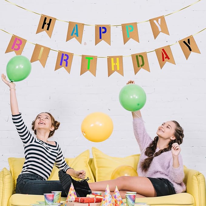 30 PCS Custom Banner for Party Decor - Create Your Own Custom Sign with Letter Templates Markers Ribbon Perfect for Birthday Wedding Celebrations