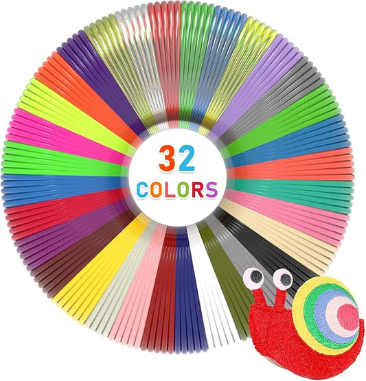 FIROS PLA 3D Pen Filament Refills Pack, 32 Colors 3D Pen PLA Filament, Each Color 16.4 ft,3D Printing Pen PLA Filament, Compatible with SCRIB3D MYNT3D 3D Pen, Not Suitable for 3Doodler