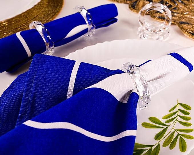 Transparent Acrylic Napkin Rings - Set of 12 Elegant Serviette Holders for Wedding, Party, Dining Table & Holiday Décor - Clear Napkin Rings by ALPHA Living HOME