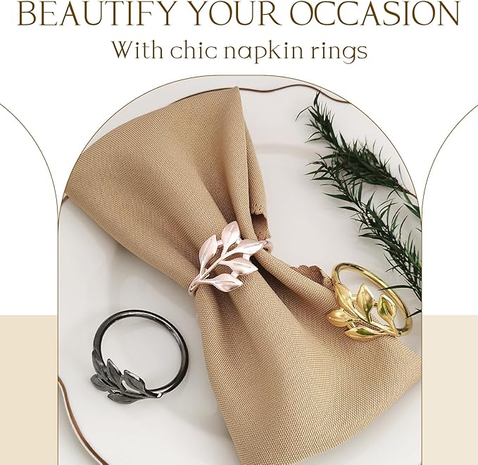 Napkin Ring, Metal Napkin Ring for Table Setting, Wedding, Holiday Party Table