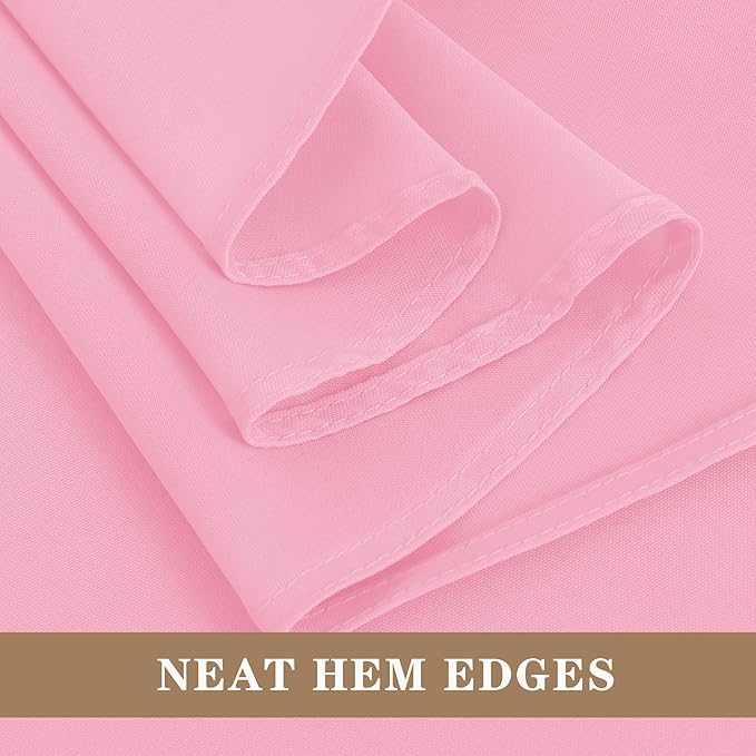 Fitable Pink Tablecloths for Rectangle Tables, 6 Pack - 70 x 120 Inches - Reusable and Washable Table Clothes for 6-8 Ft Tables, Polyester Fabric Table Covers for Wedding, Party, Banquet