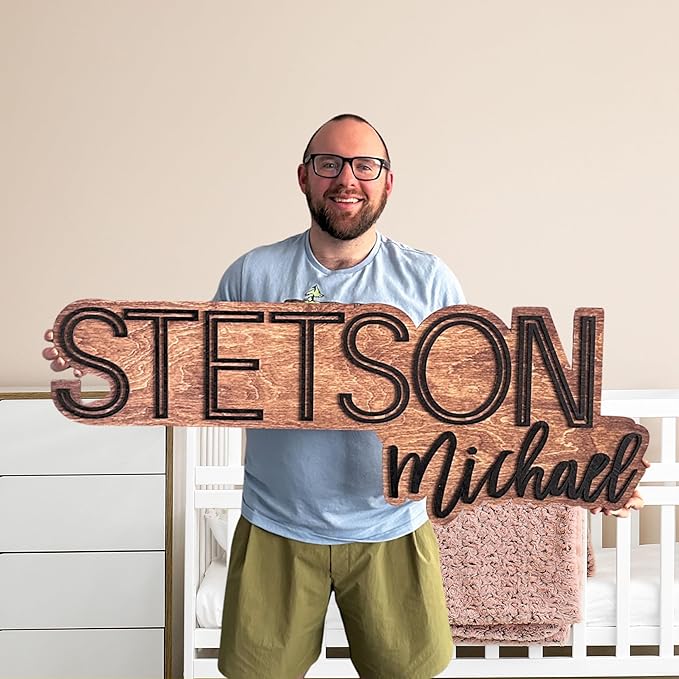 Nursery Name Sign - Name Signs For Kids Room - Wood Name Signs For Nursery - Custom Wood Name Sign - Personalized Baby Gifts - Wooden Name Sign - Large Wooden Letters