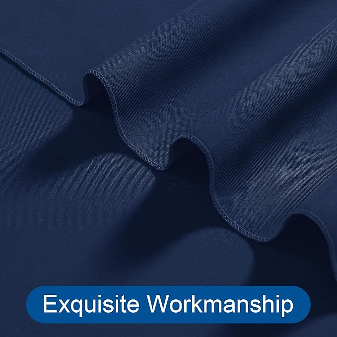 DWCN Backdrop Curtains for Parties, Background Curtains Photography Backdrop Drapes with Rod Pockets for Wedding Decorations Stage Birthday Family Gatherings, 2 Panels 5ft x 10ft, Navy Blue