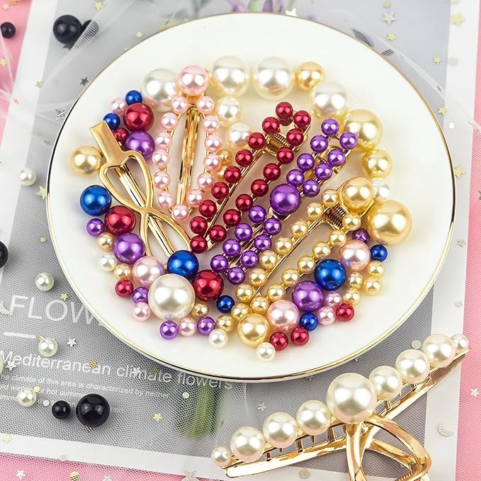 300Pcs Cream&Pink Polished No Hole Faux Pearl Beads for Vase Filling Decorations, Plastic Pearls Vase Fillers, Table Scatters, Wedding Centerpiece, Home Decor, 8/14/20 mm