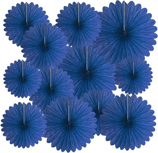20 Pcs Navy Blue Hanging Paper Fan, Hanging Honeycomb Round Paper Fans for Weddings, Birthdays, Easter, Baby Showers, Classroom, Events Ceiling Party Supplies Decorations