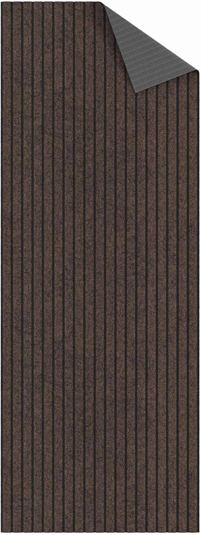 Ottomanson 2'7" x 20' Hallway Runner with Scraper Pile - Extra Durable Non-Slip Rug Mat for Indoor & Outdoor Use - Ideal for Kitchen, Entryway & Garage - High-Traffic Carpet, Brown