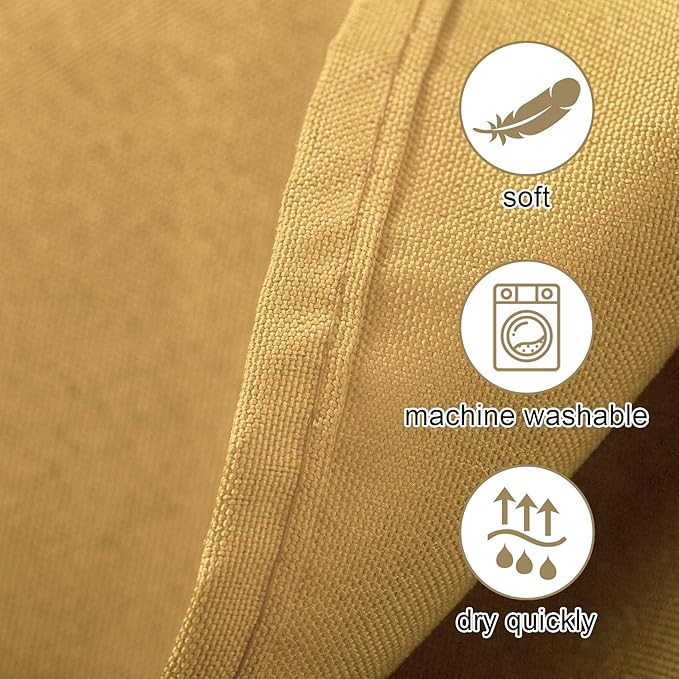 Ascoza 2pack 90x132 Inch Gold Rectangular Tablecloth 8 Feet Table Cloth in Polyester Fabric for Wedding/Banquet/Restaurant/Parties