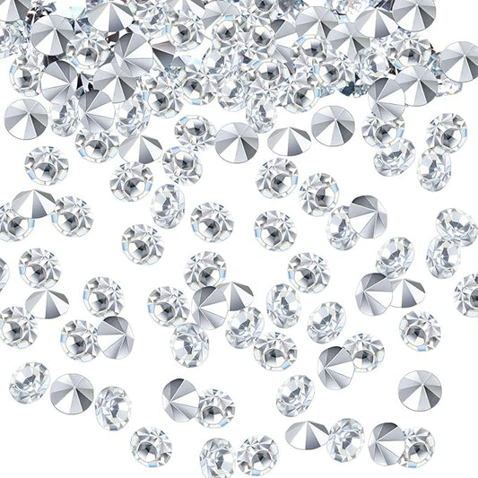 10000 Clear Wedding Table Scatter Confetti Crystals Acrylic Diamonds Rhinestones for Table Centerpiece Decorations Wedding Decorations Bridal Shower Decorations Vase Beads (Silver, 3 mm)