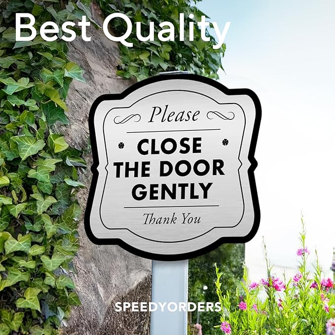 Custom Decorative Outdoor Metal Signs, Personalized Aluminum Signs, Customized Driveway Signs, Waterproof Signs Made In USA, Design 3 Metalic Silver 18x18 In