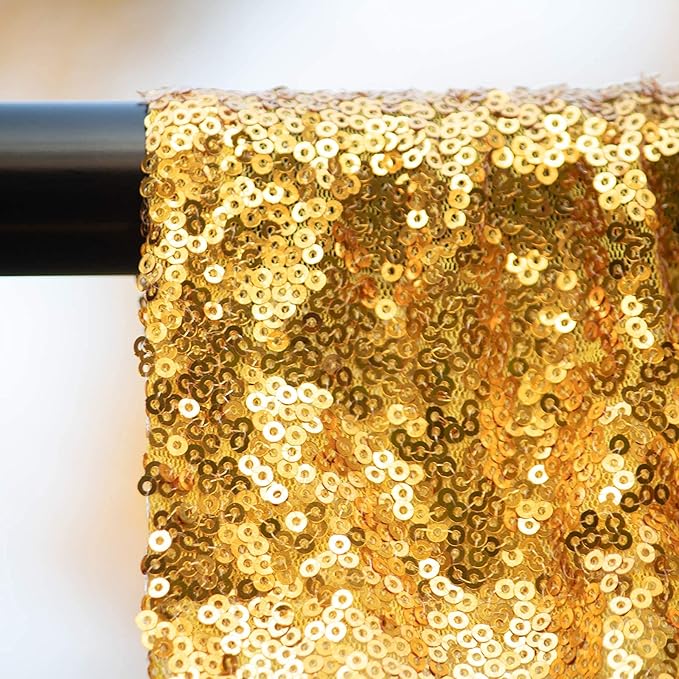 Gold Sequin Backdrop Curtains 2 Panels 4FTx8FT Glitter Gold Photo Backdrop Drapes Party Wedding Baby Shower Curtain Sparkle Photography Background