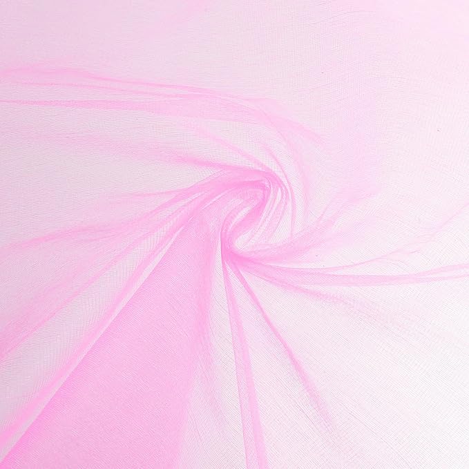 uxcell 19" by 5.5 Yard Tulle Fabric Backdrop Curtains for DIY Tutu Skirt Shower Decor Wedding Crafts Birthday Party Supplies, Pink