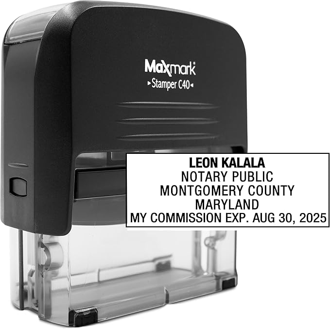 MaxMark Notary Stamp for State of Maryland- Self Inking Stamp