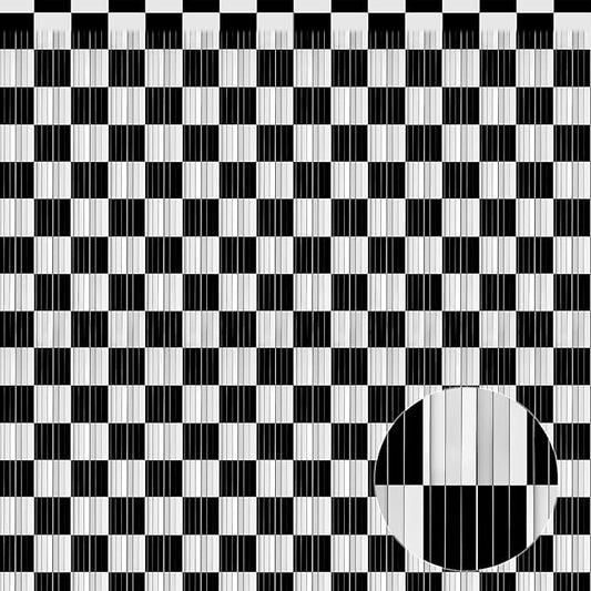 Crosize 2 Pack 3.3 x 9.9 ft Black & White Foil Fringe Curtains Party Decorations, Black & White Tinsel Curtain Backdrop for Parties, Door Streamers, Glitter Streamer Backdrop for Birthday Decoration