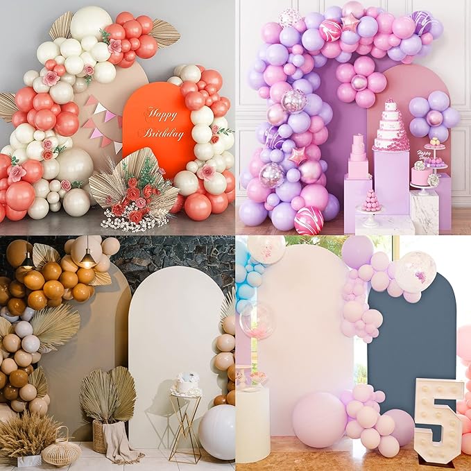 Wedding Arch Cover Spandex Arch Backdrop Cover (7.2FT,6.6FT,6FT) Set of 3 Arch Stand Covers Stretchy Backdrop for Birthday Party Decoration Baby Shower (Off-White)
