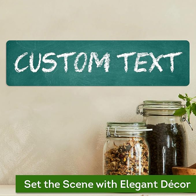 Custom Sign, Custom Street Sign, 11 Font Colors, 13 Font Styles, 4 Hole Options, 22 Sizes, 3x12 Inches, Rust Free DiBound, Fade Resistant, Made in USA by My Sign Center (Chalkboard Green)