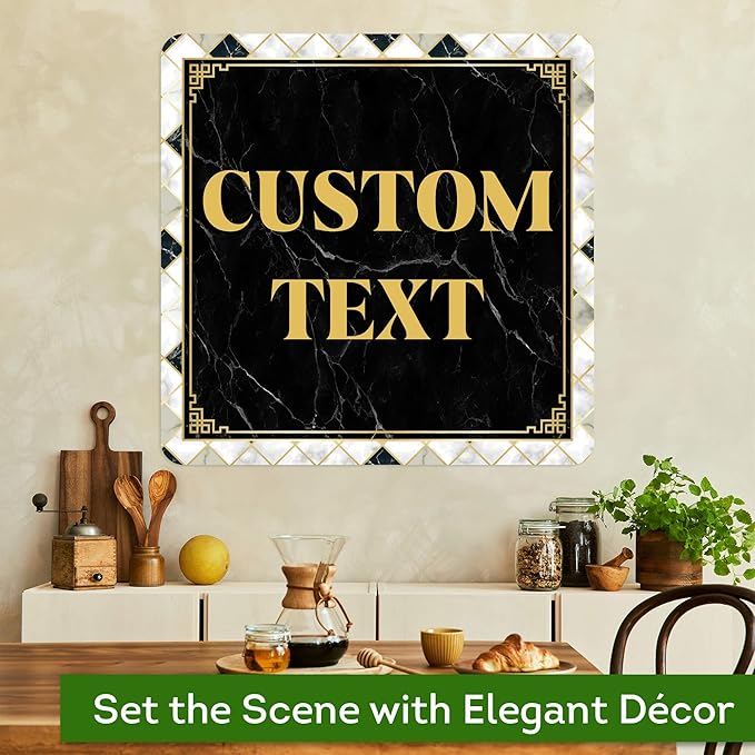Custom Sign, Custom Street Sign, 11 Font Colors, 13 Font Styles, 4 Hole Options, 22 Sizes, 24x24 Inches, Rust Free DiBound, Fade Resistant, Made in USA by My Sign Center (Marble Tile)