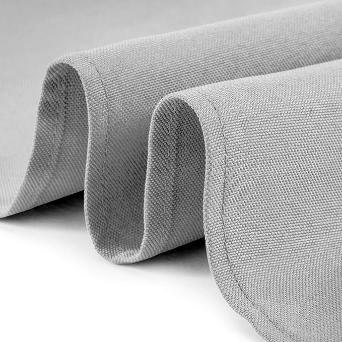 Lann's Linens - 10 Premium 70" Square Tablecloths for Wedding/Banquet/Restaurant - Polyester Fabric Table Cloth - Silver