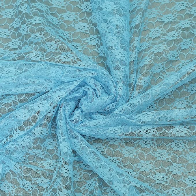 MDS Pack of 25Wedding 12 x 108 inches Lace Table Runner for Wedding, Decorations for Birthday Parties, Banquets, Graduations, Engagements, and Runners fit Rectangle, Round Table- Turquoise