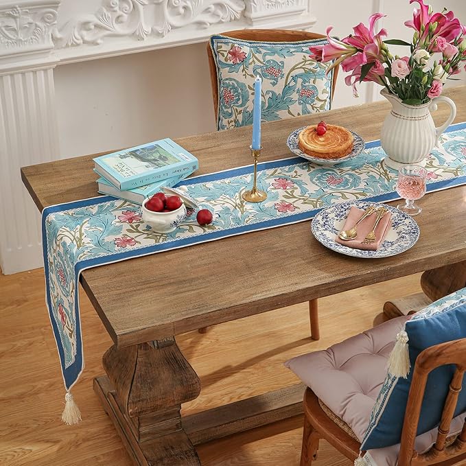 patdrea Linen Leopard Animal Table Runner Farmhouse for Home Kitchen Dining Decor Parties Family Dinners Christmas,12 x 102
