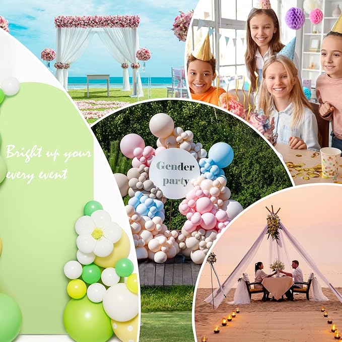 LEBENGURU Upgraded 7.2FT Wedding Arch Cover, Green Spandex Fitted Arch Backdrop Cover, Round Top Chiara Stand Covers for Birthday Party Baby Shower Banquet Balloon Décor