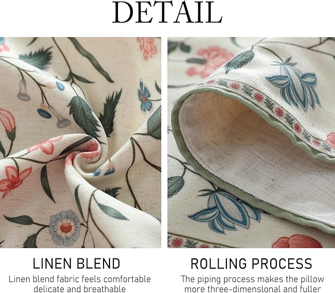 ISAENNE Designer Chinoiserie Elegant Linen Floral Table Runner 71 Inches Long,White Wrinkle Resistant Table Runners for Dining Tables,Thanksgiving,Kitchen Tables,Christmas,12"*71"-Daffy A