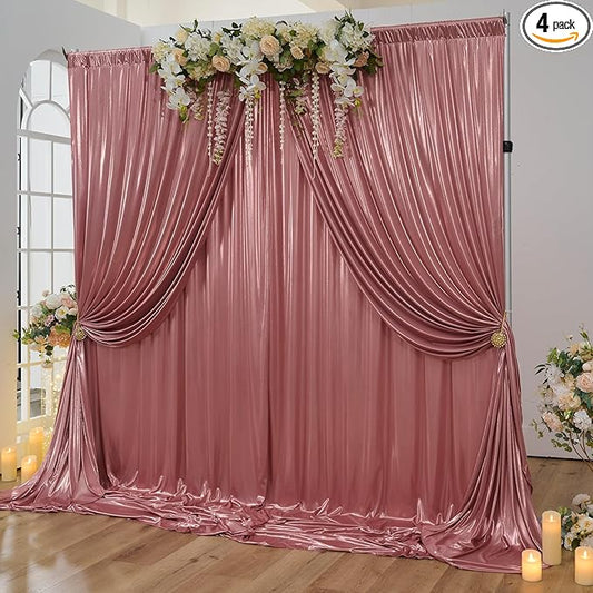 20x10 ft Wrinkle Free Rose Gold Sequin Backdrop Curtain for Parties,Thick Not Fall-Off Glitter Backdrop Drapes,4 Panels 5x10ft Shimmer Photo Back Drop Cloth for Wedding Birthday Photography Background